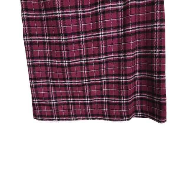 Red Black Plaid Tartan Clueless Preppy Tailored Wool Skirt Academia Career USA 4 - Picture 9 of 13